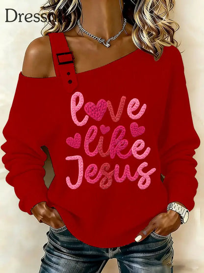 Frauen Valentinstag Liebe wie Jesus Tops Rot / S