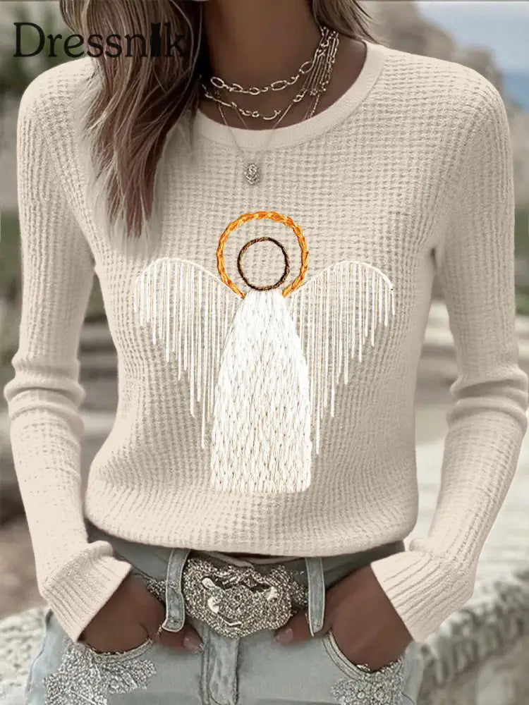 Frauen Weihnachten Jesus Krippe Tops Beige / S