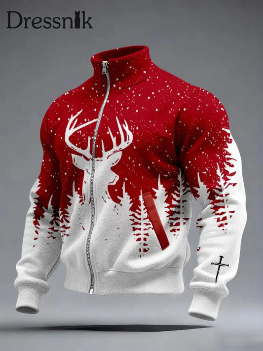 Freizeit jacke mit Kreuz druck für Herren Rot / S