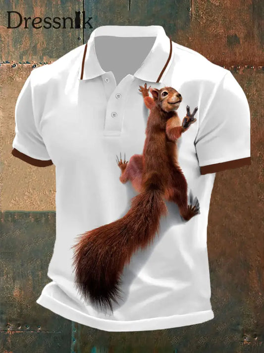 Freizeit oberteile mit Eichhörnchen druck für Männer Weiß / S