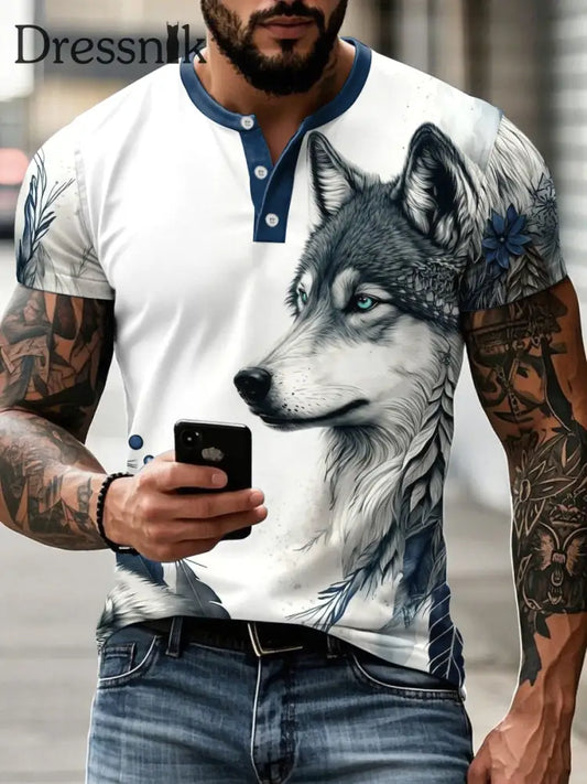 Freizeit-T-Shirts mit Wolfs druck für Aborigines als bild / S