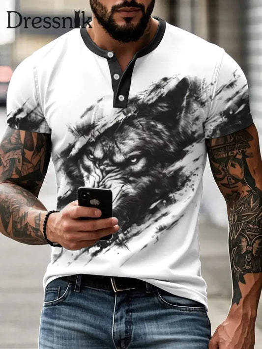 Freizeit-T-Shirts mit Wolfs druck für Männer als bild / S