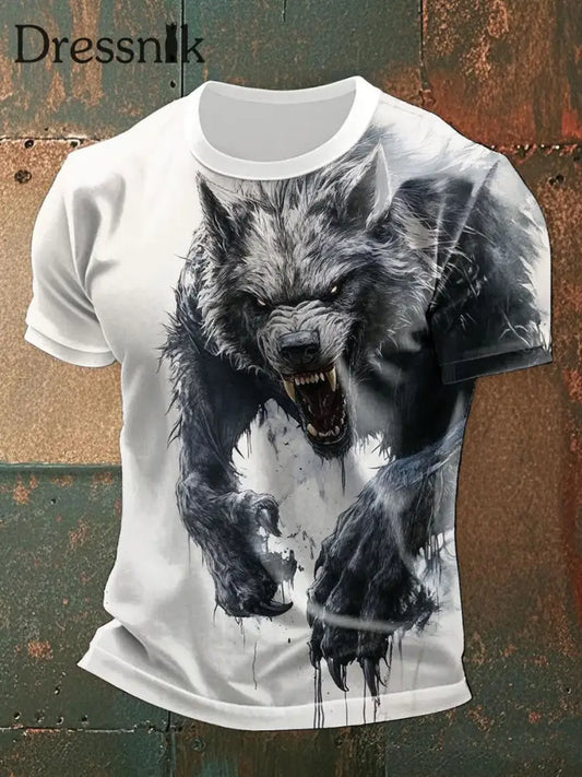 Freizeit-T-Shirts mit Wolfs druck für Männer als bild / S
