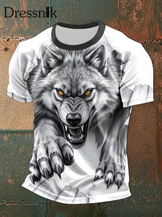 Freizeit-T-Shirts mit Wolfs druck für Männer als bild / S