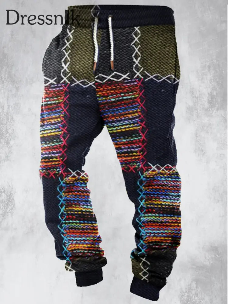 Gedruckte Kordel zug elastische Kraft füße für Herren bunt gestrickt A / S