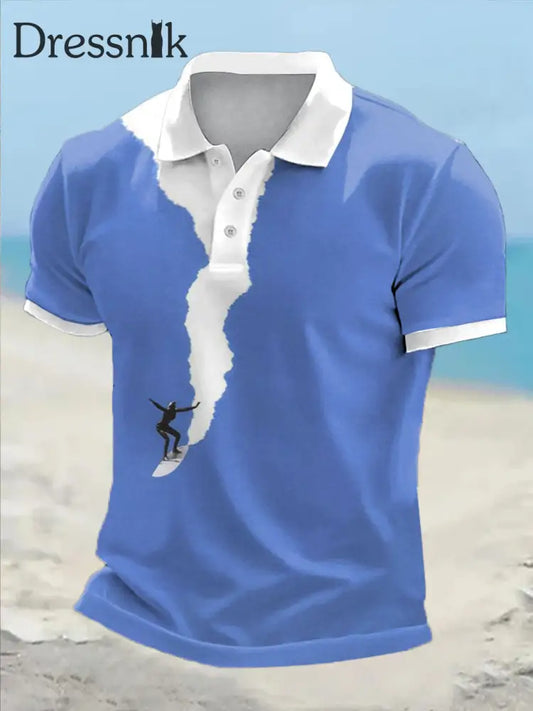 Gedruckte lässige Herren-Tops im lustigen Urlaubs stil blau / S