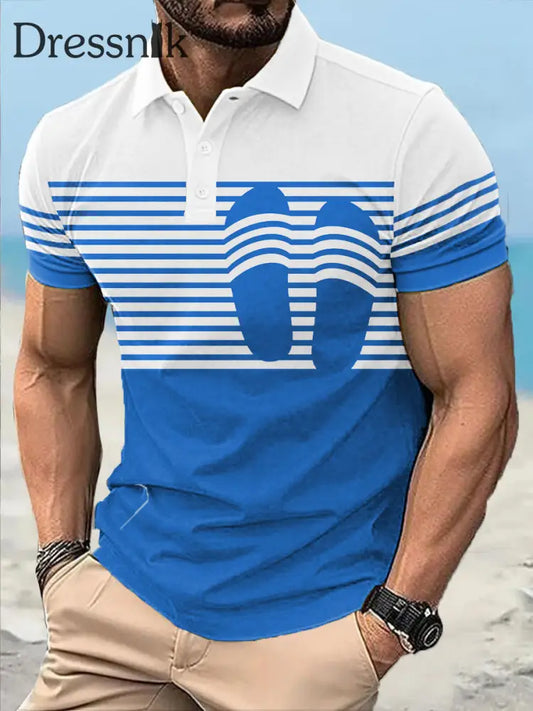 Gedruckte lässige Herren-Tops im lustigen Urlaubs stil blau / S