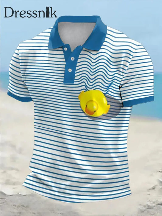 Gedruckte lässige Herren-Tops im lustigen Urlaubs stil blau / S