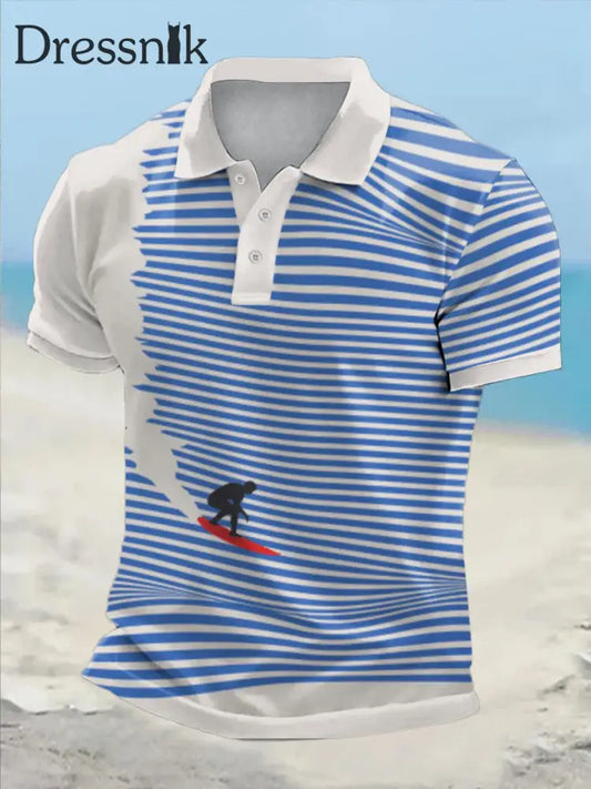 Gedruckte lässige Herren-Tops im lustigen Urlaubs stil blau / S