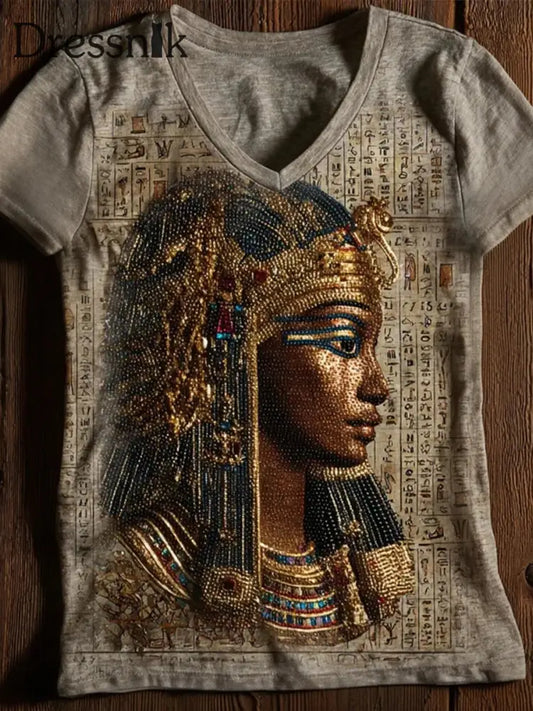 Gedrucktes T Shirt der alten ägyptischen Zivilisation der Frauen als bild / S