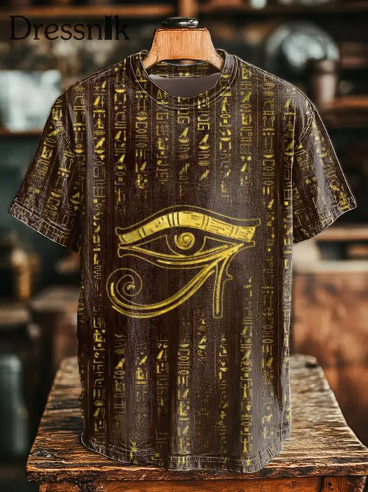 Gedrucktes T Shirt der alten ägyptischen Zivilisation der Männer dunkler Kaffee / S