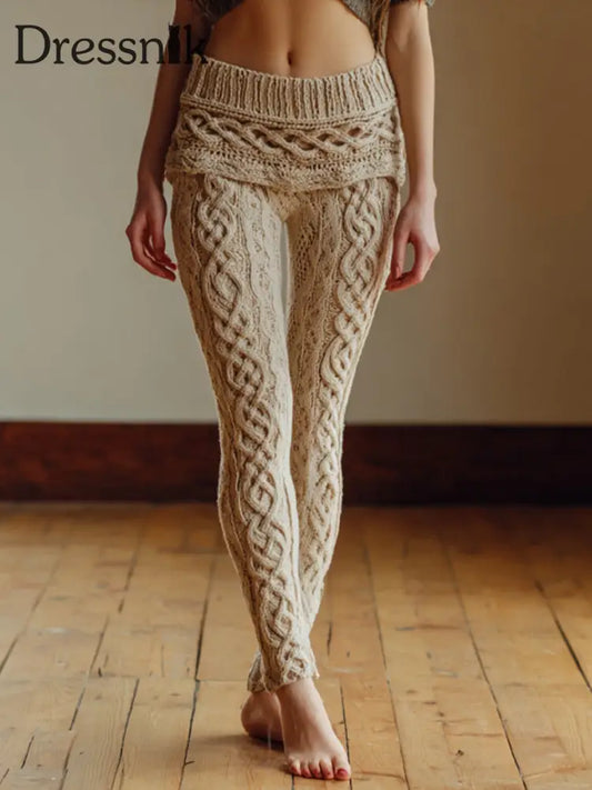 Gemütliche Leggings mit keltischem Knoten muster für Frauen als bild / S
