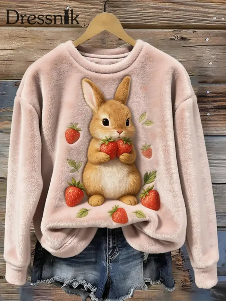 Gemütliches Flanell-Sweatshirt mit gemütlichem Rundhals ausschnitt für Damen als bild / S