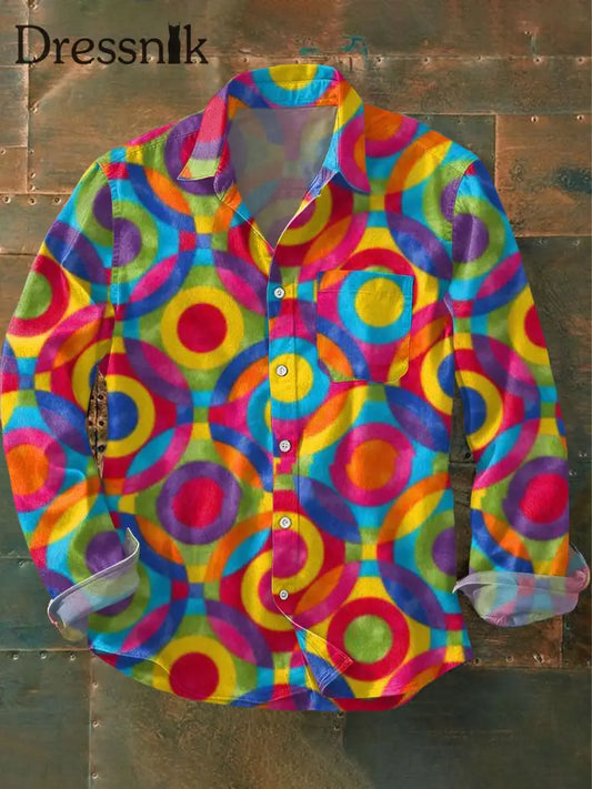 Geometrische Kunst bedrucktes Herren hemd als bild / S