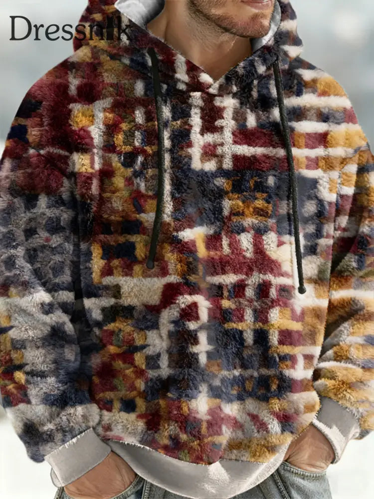 Geometrische Kunst Flanell Hoodie für Männer als bild / S
