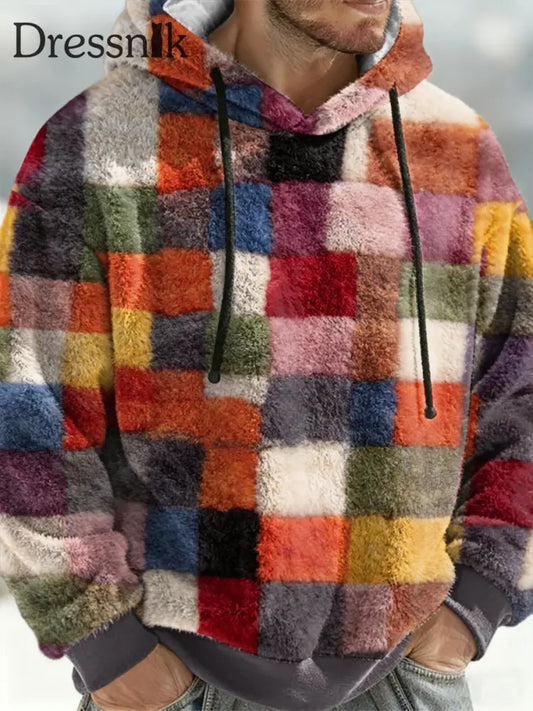 Geometrische Kunst Flanell Hoodie für Männer als bild / S