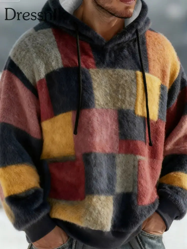 Geometrische Kunst Flanell Hoodie für Männer als bild / S