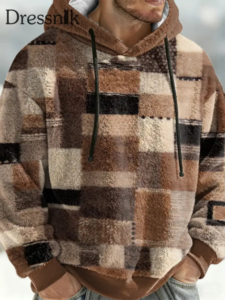 Geometrische Kunst Flanell Hoodie für Männer als bild / S