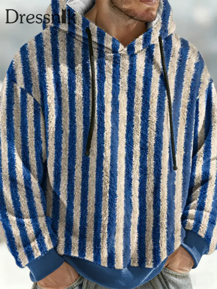 Geometrische Kunst Flanell Hoodie für Männer blau / S