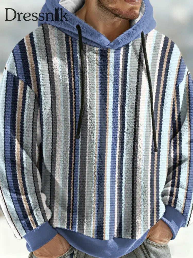 Geometrische Kunst Flanell Hoodie für Männer hellblau / S