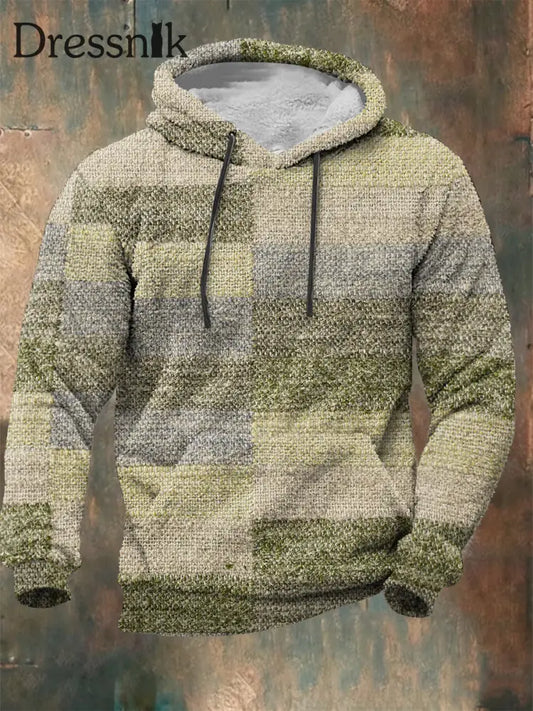 Geometrische Kunst Flanell Hoodie für Männer Mischfarbe / S