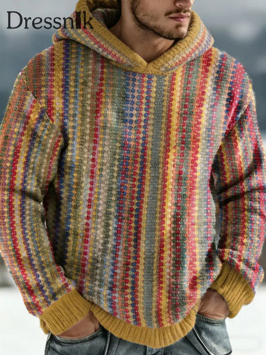 Geometrische Kunst Hoodie für Männer Mischfarbe / S