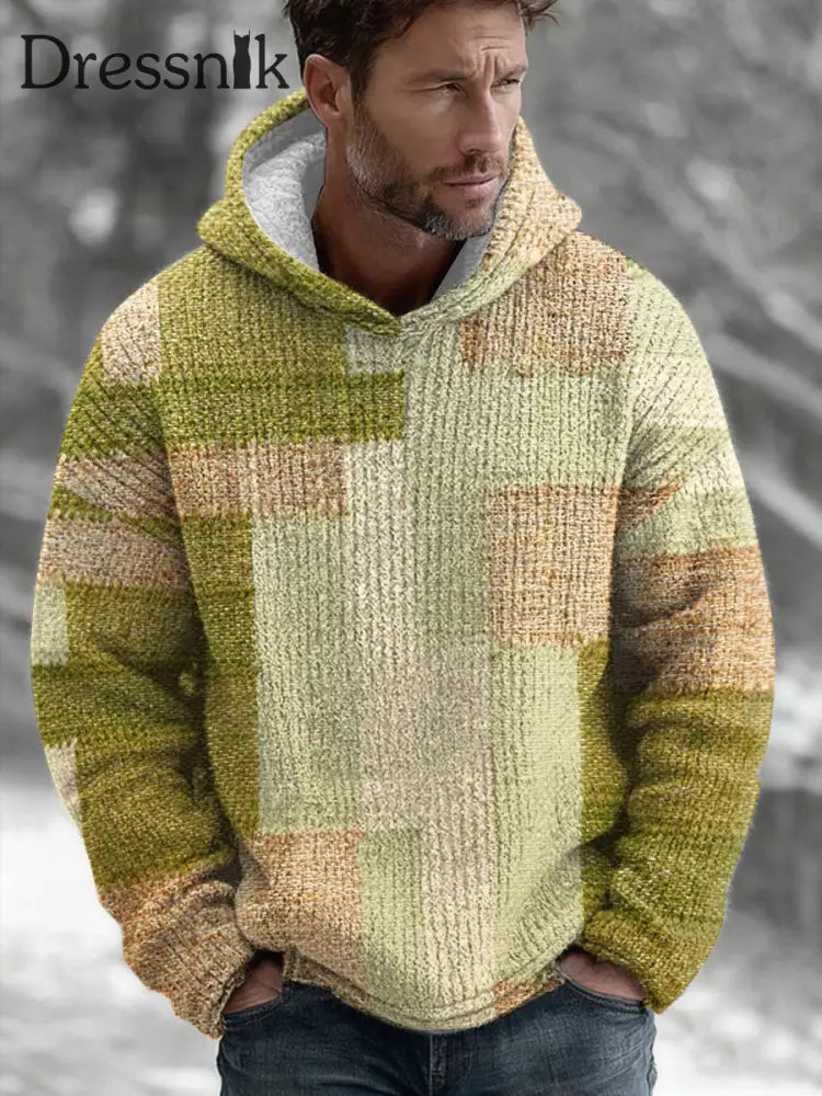 Geometrische Kunst Hoodie für Männer Mischfarbe / S