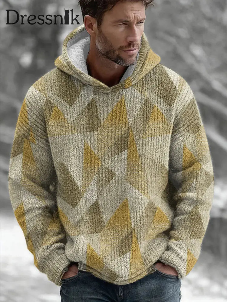 Geometrische Kunst Hoodie für Männer Mischfarbe / S