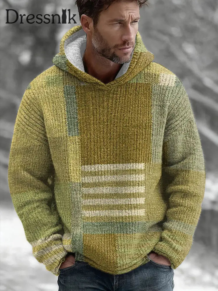 Geometrische Kunst Hoodie für Männer Mischfarbe / S