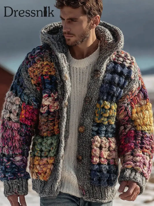 Geometrische Strickjacke für Herren als bild / S
