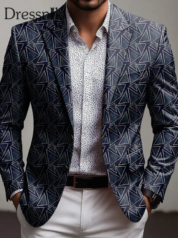 Geometrischer Dreieck-Business-Anzug für Männer mehrfarbig / S