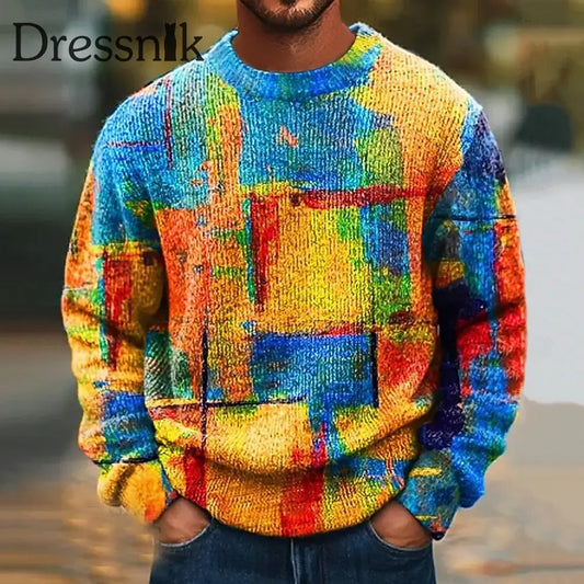Geometrischer Kunst pullover für Männer als bild / S