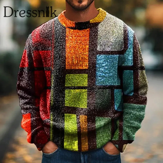 Geometrischer Kunst pullover für Männer als bild / S