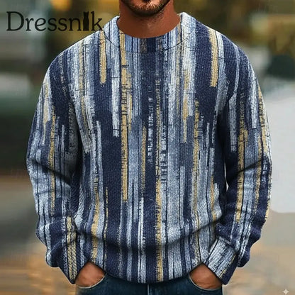 Geometrischer Kunst pullover für Männer blau / S
