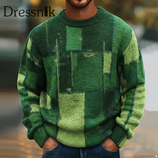 Geometrischer Kunst pullover für Männer Grün / S