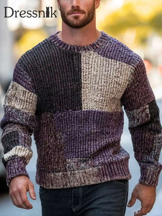 Geometrischer Kunst pullover für Männer Lila / S