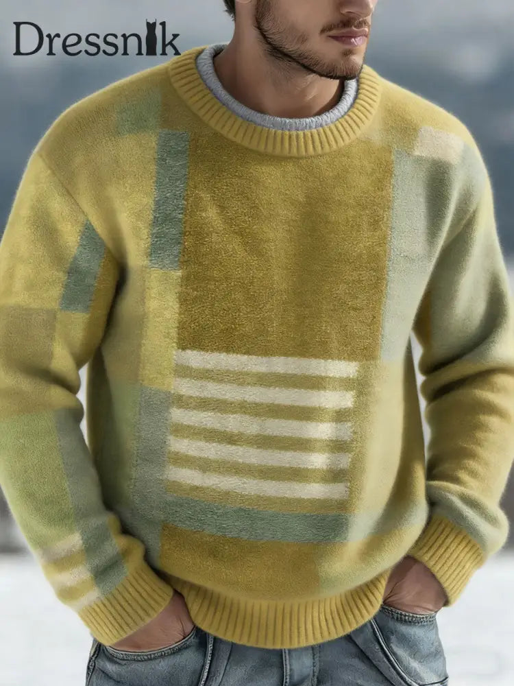 Geometrischer Kunst pullover für Männer Mischfarbe / S