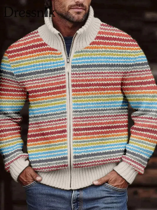 Gestreifte bedruckte Herren jacken für Herbst und Winter als bild / S