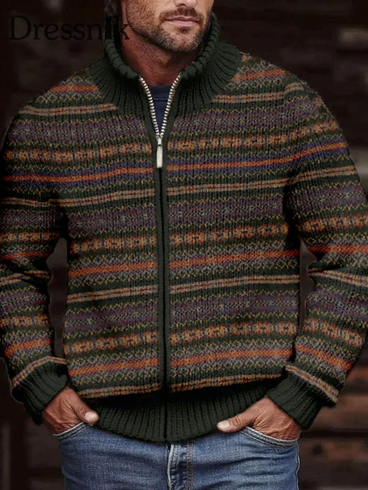 Gestreifte bedruckte Herren jacken für Herbst und Winter als bild / S