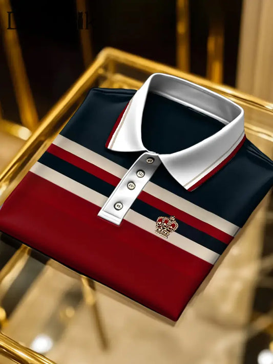 Gestreiftes Polo-Shirt Vintage minimalist isch mehrfarbig / S