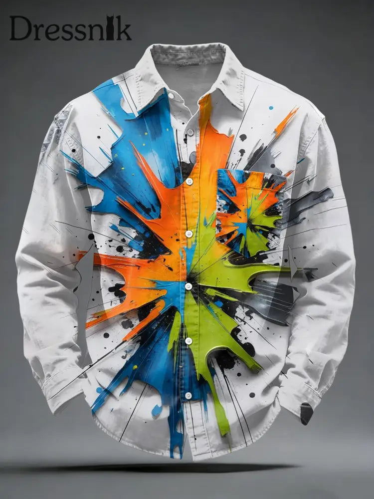 Hellgraues Herren hemd mit Graffiti-Print Grau / S