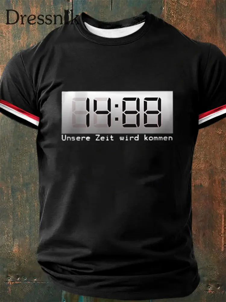 Herren 1488 Alte Schule Print Kurzarm T-Shirt Schwarz / S