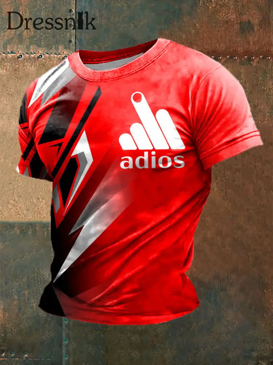 Herren Adios Bedrucktes Kurzarm-T-Shirt Rot / S