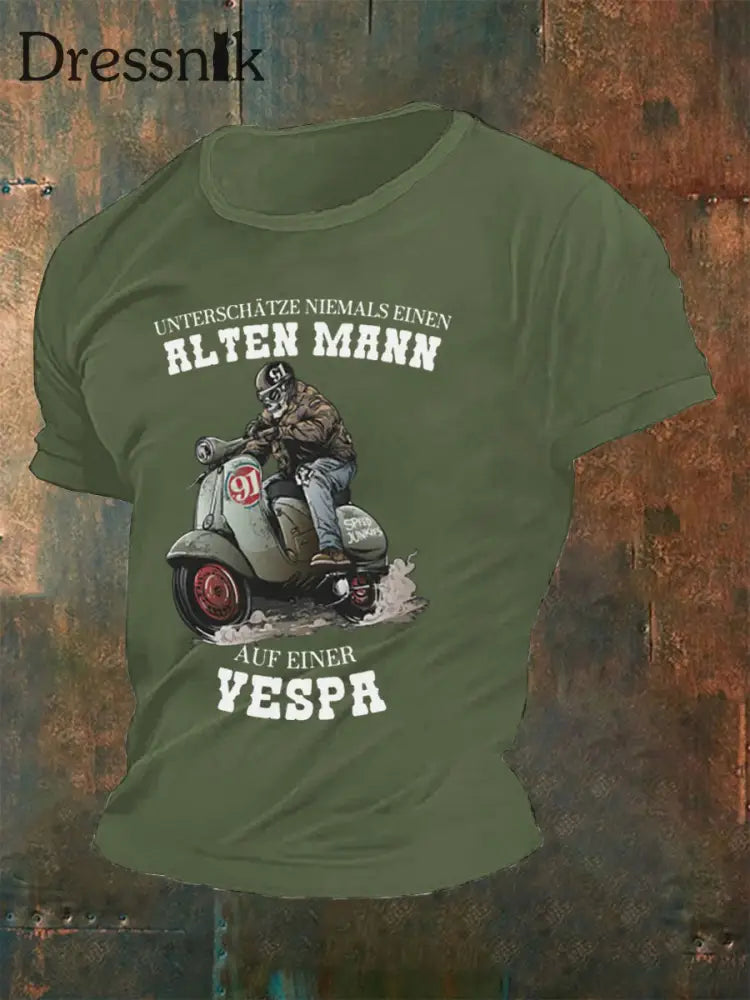 Herren Alter Mann Vespa T-Shirt Armee grün / S