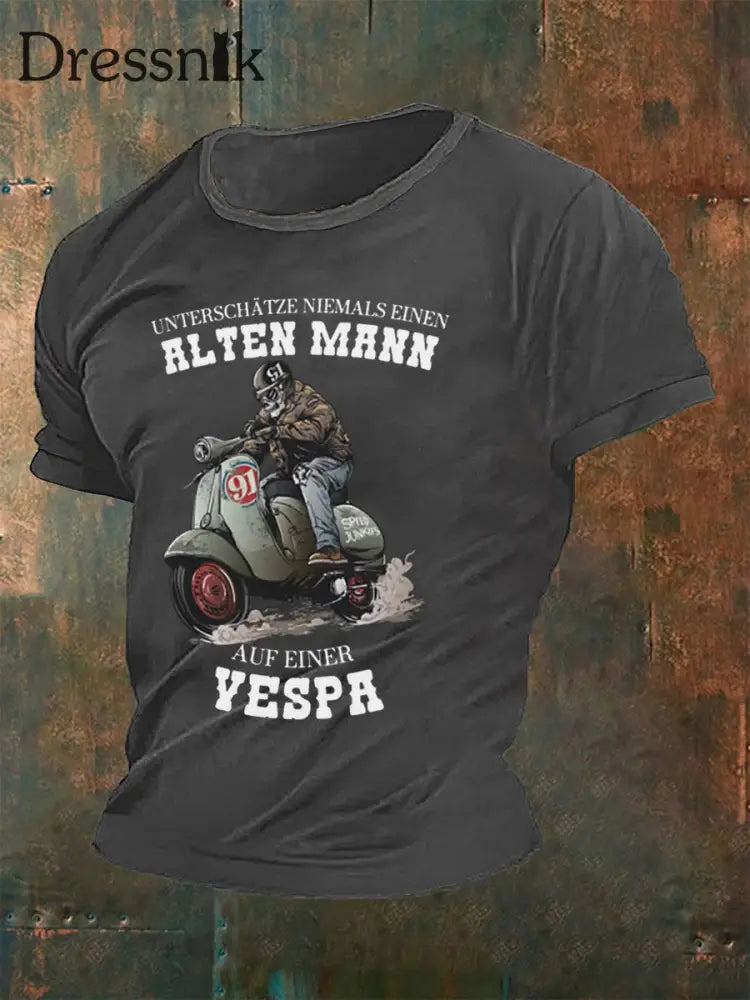 Herren Alter Mann Vespa T-Shirt Grau / S