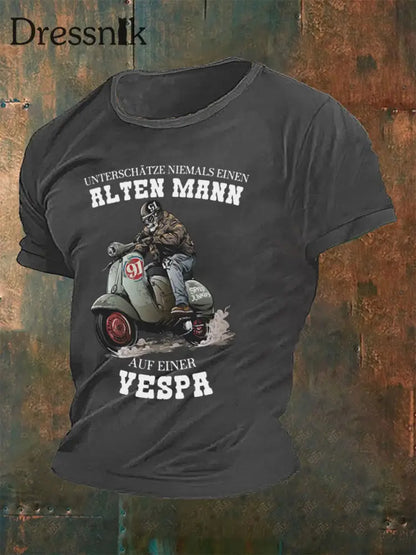 Herren Alter Mann Vespa T-Shirt Grau / S
