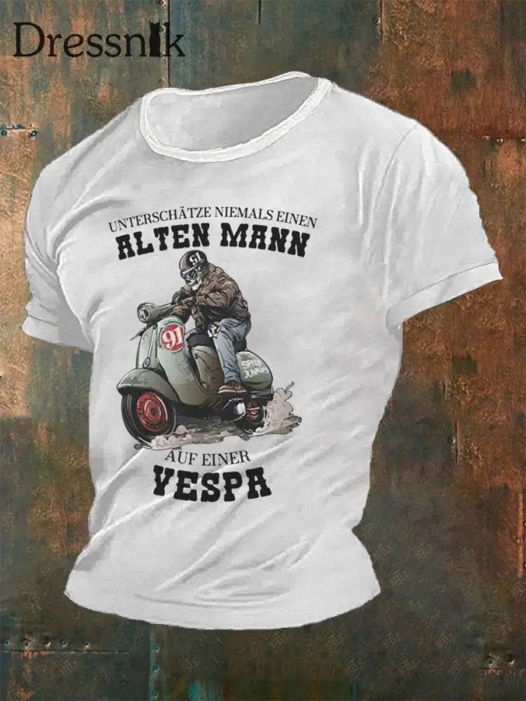 Herren Alter Mann Vespa T-Shirt Weiß / S