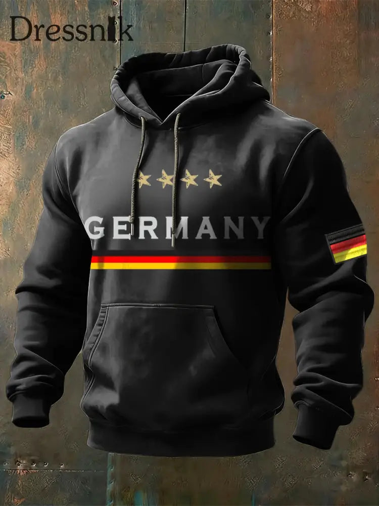 Herren Anspruchs voller Deutschland Vier-Sterne-Flagge Hoodie mehrfarbig / S