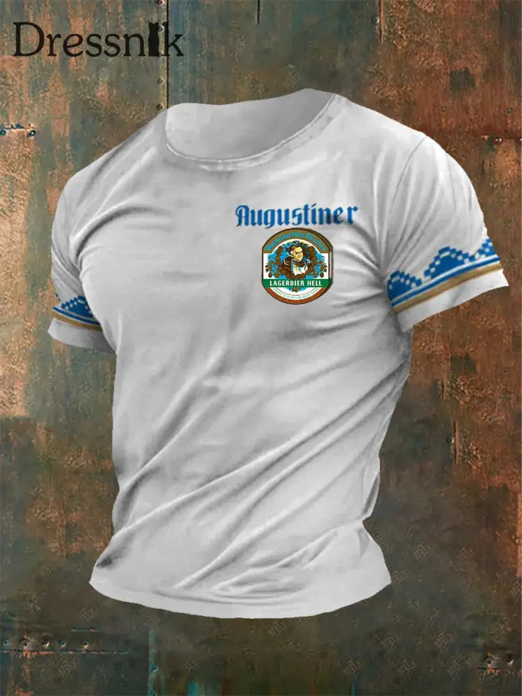 Herren Augustiner T-Shirt mit kurzen Ärmeln Weiß / S
