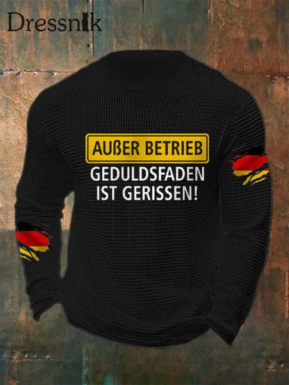 Herren Außer Betrieb bedrucktes Langarm-T-Shirt